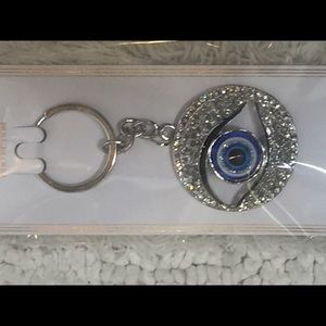 Round Silver Evil Eye Key Chain